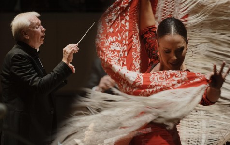 Maestro Gintaras Rinkevičius ir flamenko šokėja Verónica Pullido